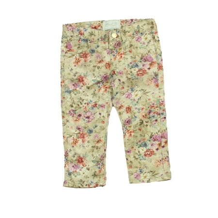 Pre-owned Mayoral Chic Girls Tan | Floral Pants size: 12 Months