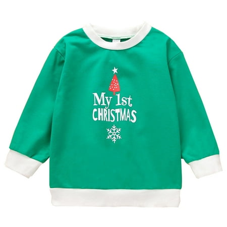 Newborn Infant Boys Girls Christmas Cartoon Letter Christmas Tree Prints Long Sleeve Pullover Sweatshirt Tops Clothes Green 80
Newborn Infant Boys Girls Christmas Cartoon Letter Christmas Tree Prints Long Sleeve Pullover Sweatshirt Tops Clothes Green 80