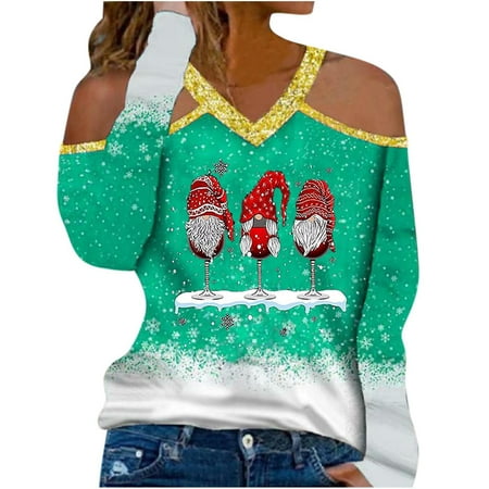 jsaierl Womens Fall Tops Off the Shopulder V Neck Long Sleeve Christmas Printed Tunic Shirt Blouse for Date Night
jsaierl Womens Fall Tops Off the Shopulder V Neck Long Sleeve Christmas Printed Tunic Shirt Blouse for Date Night