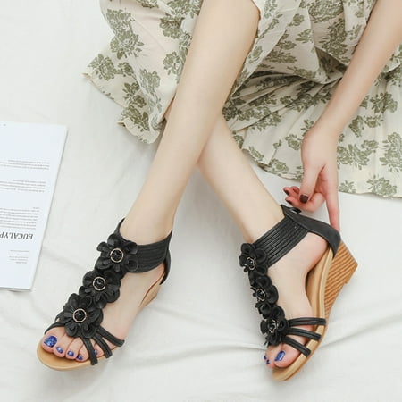 Women‘s Floral Pattern Wedge Heeled Sandals Stacked Heeled Open Toe Ankle Strap Back Zipper Sandals Women‘s Footwear
Women‘s Floral Pattern Wedge Heeled Sandals Stacked Heeled Open Toe Ankle Strap Back Zipper Sandals Women‘s Footwear