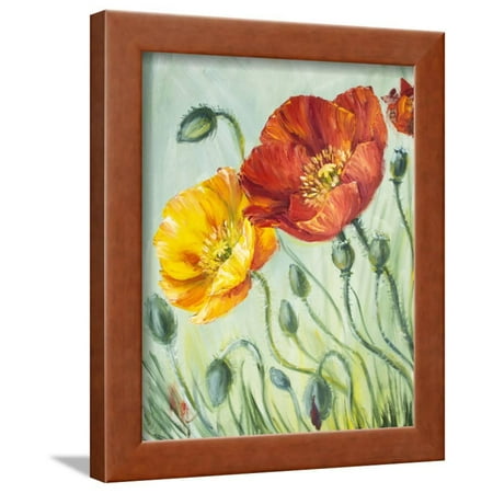 Poppies, Oil Painting on Canvas Framed Print Wall Art By Valenty