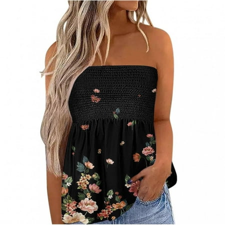 Women Strapless Bandeau Tank Tops Summer Casual Sleeveless Tube Shirt Blouse Tanks Top
Women Strapless Bandeau Tank Tops Summer Casual Sleeveless Tube Shirt Blouse Tanks Top