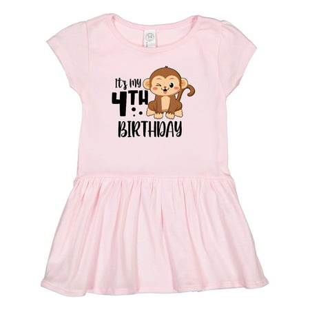 Inktastic Monkey Its My 4th Birthday Gift Toddler Girl Dress