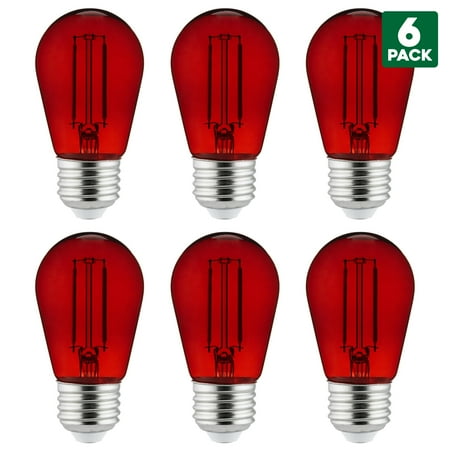 6-Pack of Sunlite LED Transparent Red Colored Medium Base (E26) Bulb - Parties Decorative and Holiday 15 000 Hours Average Life
6-Pack of Sunlite LED Transparent Red Colored Medium Base (E26) Bulb - Parties Decorative and Holiday 15 000 Hours Average Life