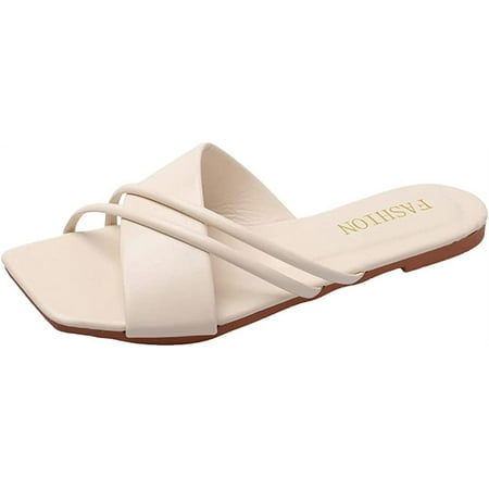 CoCopeaunts Flat Sandals for Women Faux Leather Open Toe Slipper Crossover Band Slip on Slide Sandals for Summer Beach Shopping
CoCopeaunts Flat Sandals for Women Faux Leather Open Toe Slipper Crossover Band Slip on Slide Sandals for Summer Beach Shopping