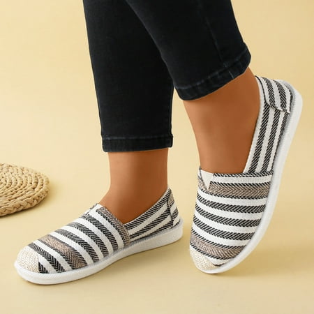 Ykohkofe Women Shallow Mouth Simple Single Shoes Casual Shoes Work Shoes Canvas Colorblock Striped Pattern Slip On Shoes
Ykohkofe Women Shallow Mouth Simple Single Shoes Casual Shoes Work Shoes Canvas Colorblock Striped Pattern Slip On Shoes