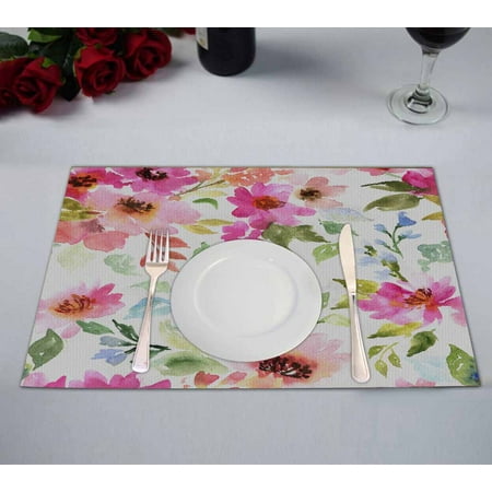 PKQWTM Watercolor Floral Purple Pink Bouquet White Floral Kitchen Dining Table Mats Placemats Size 12x18 Inches Set of 2 Pieces
PKQWTM Watercolor Floral Purple Pink Bouquet White Floral Kitchen Dining Table Mats Placemats Size 12x18 Inches Set of 2 Pieces