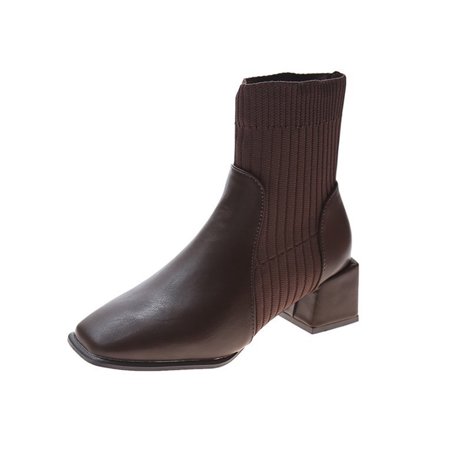 Lacyhop Ladies Work Breathable Socks Block Heels Bootie Womens Office Fashion Pull On Booties Comfort Elastic Winter Shoes Dark Brown 7
Lacyhop Ladies Work Breathable Socks Block Heels Bootie Womens Office Fashion Pull On Booties Comfort Elastic Winter Shoes Dark Brown 7