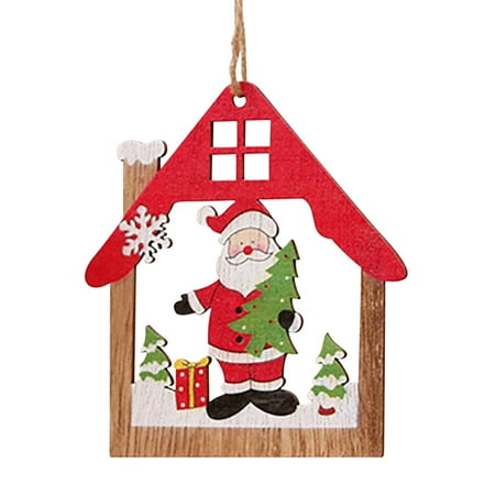 loopsun Wooden Hollow Christmas Tree Pendant