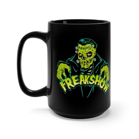 Frankenstein Freakshow Monster Undead Greaser Coffee Mug 15oz Black