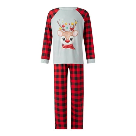 Christmas Matching Family Pajamas Set Elk Plaid Print Round Neck Long Sleeve Tops+ High Waist Trousers for Kids Adults Baby Dog
Christmas Matching Family Pajamas Set Elk Plaid Print Round Neck Long Sleeve Tops+ High Waist Trousers for Kids Adults Baby Dog