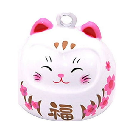 

Cartoon Cat Fortune Bells Pendant Accessories Seal Japanese Water Bells Copper Hanging Accessories Supplies for DIY Backpack Costume Pendant (White)
