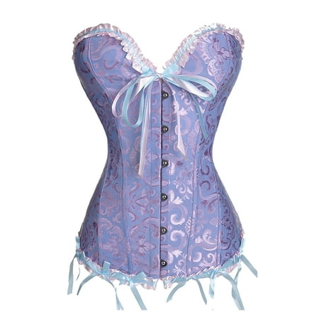 Sunisery Women s Lace Up Boned Overbust Corset Bustier Lingerie Bodyshaper Top