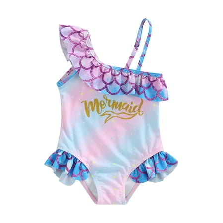Asashitenel Toddler Kids Girls One Piece Bikini Fish Scale Ruffle One Shoulder Bronzing Letter Print Swimsuit Bathing Suit
Asashitenel Toddler Kids Girls One Piece Bikini Fish Scale Ruffle One Shoulder Bronzing Letter Print Swimsuit Bathing Suit