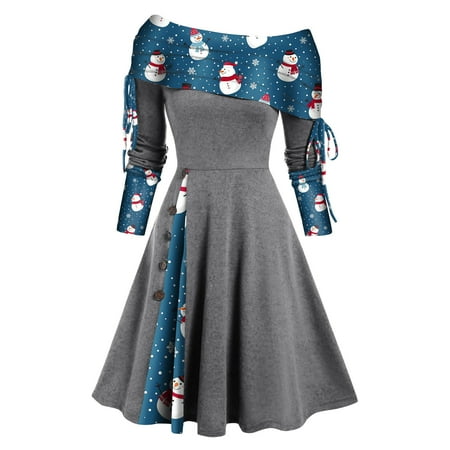 Aueoeo Cocktail Dresses for Women Evening Party Womens Dresses for Wedding Guest Fall Fashion Women Autumn Christmas Printed Causal Off-The-Shoulder Button Long Sleeve Vacation Dress
Aueoeo Cocktail Dresses for Women Evening Party Womens Dresses for Wedding Guest Fall Fashion Women Autumn Christmas Printed Causal Off-The-Shoulder Button Long Sleeve Vacation Dress