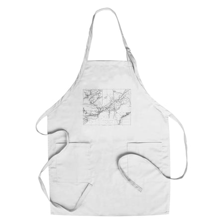 Canada - Detailed Map of Eastern Canada, New Brunswick, and Nova Scotia (Cotton/Polyester Chef's Apron)