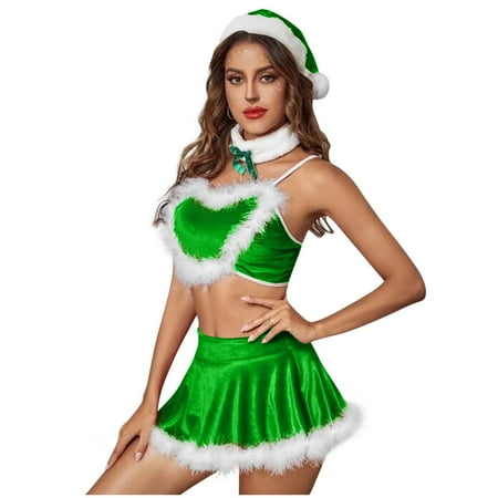 HIMIWAY Women s Sexy Lingerie Christmas Dress Flannel Plush Sling Split Suit Green
HIMIWAY Women s Sexy Lingerie Christmas Dress Flannel Plush Sling Split Suit Green