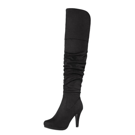 DREAM PAIRS Womens Ladies Thigh High Over The Knee Boots Stretch High Heel Boots