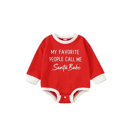 Canrulo Newborn Baby Girl Boy Christmas Outfit Oversized Sweatshirt Romper Letter Print Sweater Bodysuit Fall Clothes Red 0-3 Months
Canrulo Newborn Baby Girl Boy Christmas Outfit Oversized Sweatshirt Romper Letter Print Sweater Bodysuit Fall Clothes Red 0-3 Months