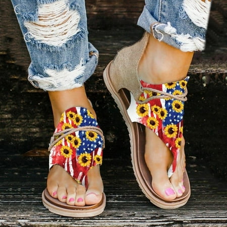 Medcursor Women Summer Independence Day Zipper Shoes Beach Open Toe Breathable Sandals 
Medcursor Women Summer Independence Day Zipper Shoes Beach Open Toe Breathable Sandals