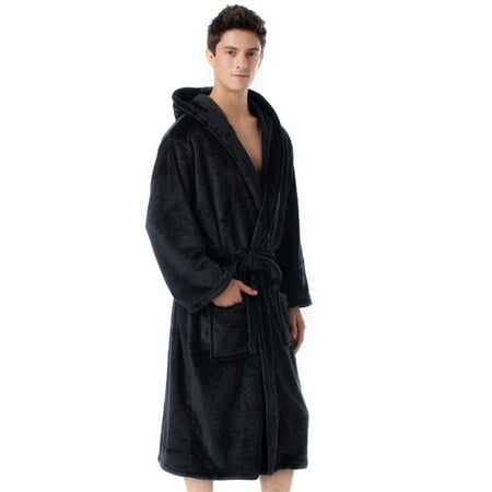 Ocuuer Men Bath Towel Bathrobe Winter Warm Flannel Blanket