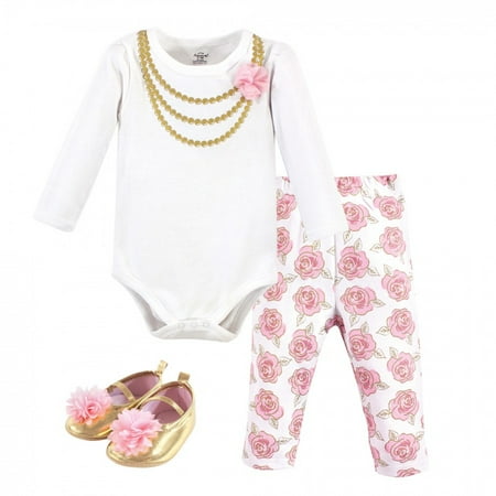 Little Treasure Baby Girl Cotton Bodysuit Pant and Shoe 3pc Set Gold Roses 0-3 Months
Little Treasure Baby Girl Cotton Bodysuit Pant and Shoe 3pc Set Gold Roses 0-3 Months