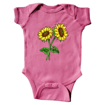 Inktastic Pair of Sunflowers Gift Baby Boy or Baby Girl Bodysuit