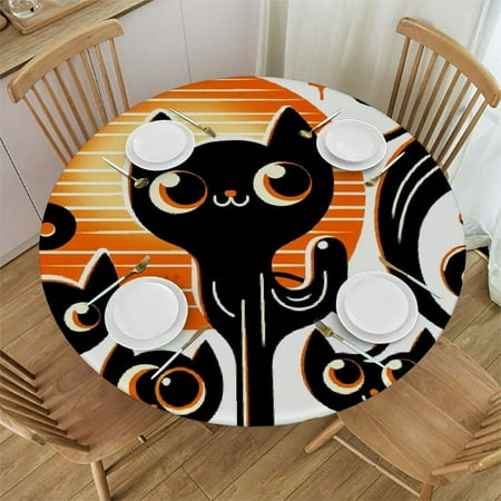 Sheronv Cute Cat Round Table Cover Stain Resistant Washable Indoor Outdoor Tablecloth Kitchen Dining Wedding Parties 100% Polyester Fiber Halloween Theme 46-50
Sheronv Cute Cat Round Table Cover Stain Resistant Washable Indoor Outdoor Tablecloth Kitchen Dining Wedding Parties 100% Polyester Fiber Halloween Theme 46-50