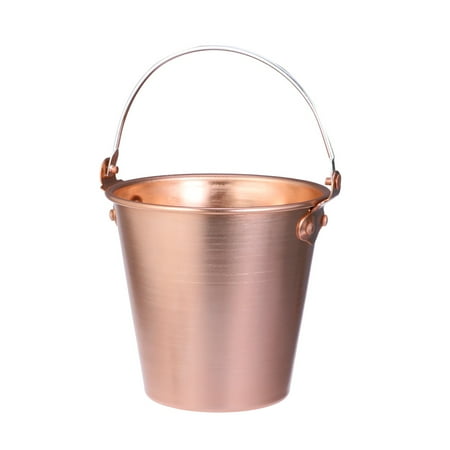 1.25 Liter Aluminum Alloy Bar Ice Bucket Champagne Bucket Wine Bucket Ktv Club Bar Supplies with Ice Tongs (Copper)