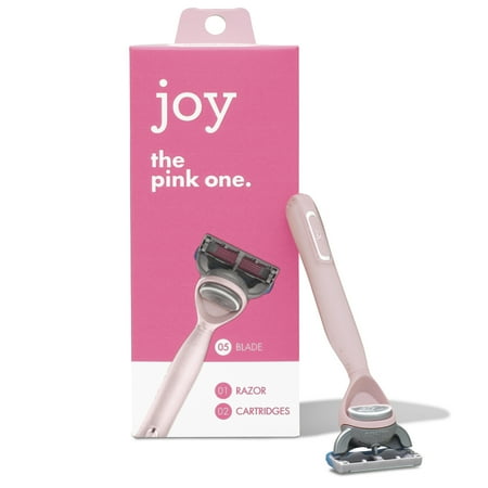 joy Pink Women's Razor Handle and 2 Razor Blade Refills