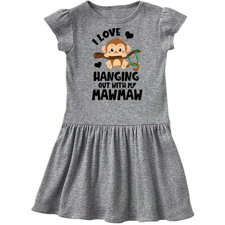 Inktastic Monkey I Love Hanging out with My Mawmaw Gift Toddler Girl Dress
