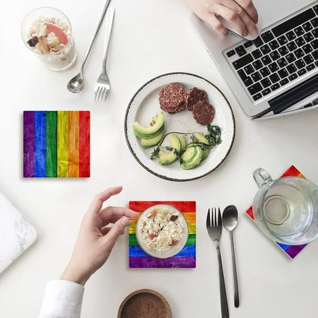 ZHANZZK Rainbow Wooden Plank Set of 6 Coaster for Drinks Absorbent Ceramic Stone Coasters Cup Mat with Cork Base for Home Kitchen Room Coffee Table Bar Decor
ZHANZZK Rainbow Wooden Plank Set of 6 Coaster for Drinks Absorbent Ceramic Stone Coasters Cup Mat with Cork Base for Home Kitchen Room Coffee Table Bar Decor