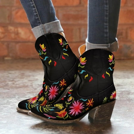 Womens Retro Floral Embroidered Style Pointed Toe Western Cowboy Mid Calf Boots Note Please Buy One Or Two Sizes Larger
Womens Retro Floral Embroidered Style Pointed Toe Western Cowboy Mid Calf Boots Note Please Buy One Or Two Sizes Larger