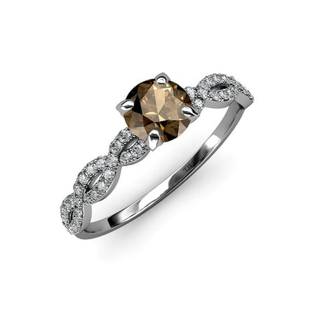 Smoky Quartz and Diamond (SI2-I1 G-H) Infinity Engagement Ring 1.63 ct tw in 14K White Gold.size 7.5
Smoky Quartz and Diamond (SI2-I1 G-H) Infinity Engagement Ring 1.63 ct tw in 14K White Gold.size 7.5