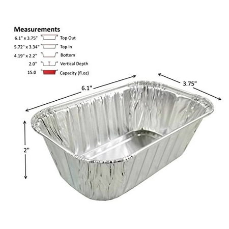 Pactogo 1 lb. Disposable Aluminum Foil Small Mini Loaf Bread Baking Pan 6.1 x 3.75 x 2 - Made in USA (Pack of 20)
Pactogo 1 lb. Disposable Aluminum Foil Small Mini Loaf Bread Baking Pan 6.1 x 3.75 x 2 - Made in USA (Pack of 20)