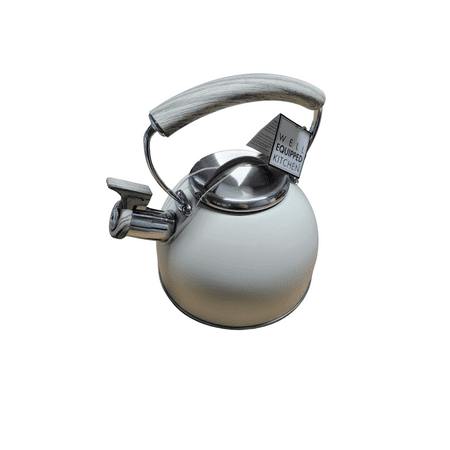 Well Equipped Kitchen White and Soft White Wooden Handles Tea Kettle - 3qt Stainless Steel
Well Equipped Kitchen White and Soft White Wooden Handles Tea Kettle - 3qt Stainless Steel