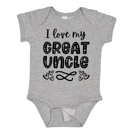Inktastic I Love My Great Uncle with Hearts Gift Baby Boy or Baby Girl Bodysuit