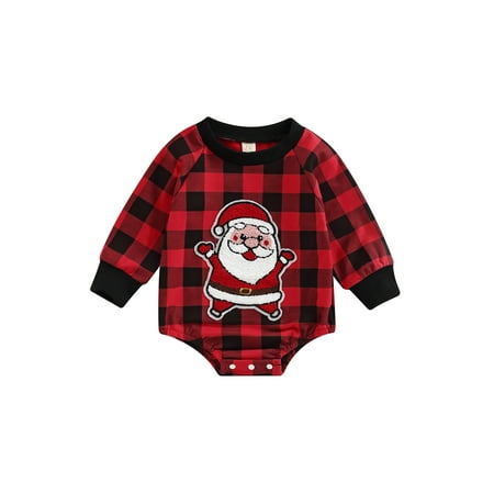 Canrulo Christmas Newborn Infant Baby Boy Girl Romper Deer Santa Plaids Print Long Sleeve Jumpsuit Xmas Clothes Red Santa Claus 3-6 Months
Canrulo Christmas Newborn Infant Baby Boy Girl Romper Deer Santa Plaids Print Long Sleeve Jumpsuit Xmas Clothes Red Santa Claus 3-6 Months