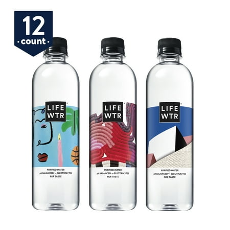 LIFEWTR, Premium Purified Water, pH Balanced with Electrolytes For Taste, 500 ml bottles (Pack of 12) (Packaging May Vary)