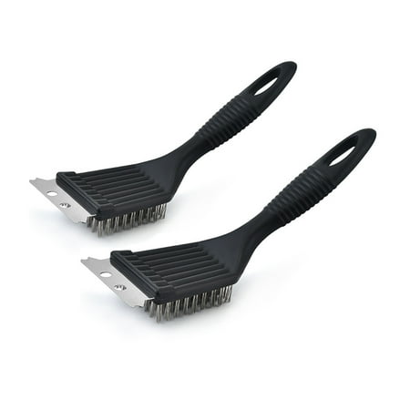 8 Barbecue Grill Brush Stainless Steel Bristle Scraper BBQ Grate Cleaner (2 Pack)