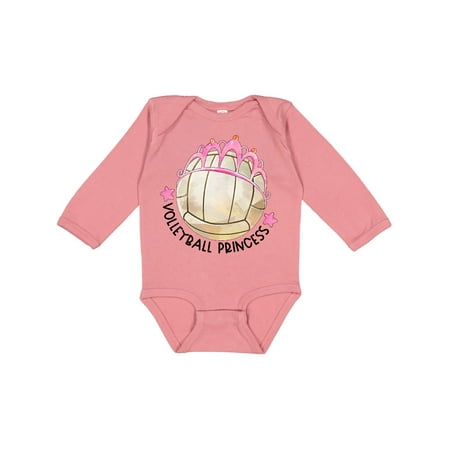 Inktastic Volleyball Princess- Tiara Gift Baby Girl Long Sleeve Bodysuit