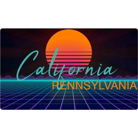 California Pennsylvania 4 X 2.25-Inch Fridge Magnet Retro Neon Design