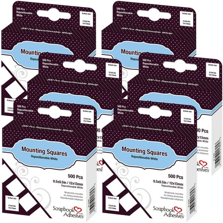 Scrapbook Adhesives Repositionable Mounting Squares .5 X.5 -White 500 Count Multipack Of 6
Scrapbook Adhesives Repositionable Mounting Squares .5 X.5 -White 500 Count Multipack Of 6