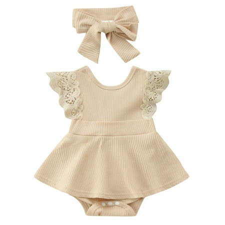 Girls Ribbed Lace Backless Romper Bodysuit Little Girls Dress Headband Clothes Outfits Set Baby Girl Smocked Dresses Girl Outfit
Girls Ribbed Lace Backless Romper Bodysuit Little Girls Dress Headband Clothes Outfits Set Baby Girl Smocked Dresses Girl Outfit