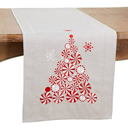 Fennco Styles Embroidered Peppermint Holiday Table Runner 16 W x 90 L - Silver Festive Table Cover for Christmas Family Gathering Banquets and Special Events
Fennco Styles Embroidered Peppermint Holiday Table Runner 16 W x 90 L - Silver Festive Table Cover for Christmas Family Gathering Banquets and Special Events