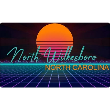 North Wilkesboro North Carolina 4 X 2.25-Inch Fridge Magnet Retro Neon Design