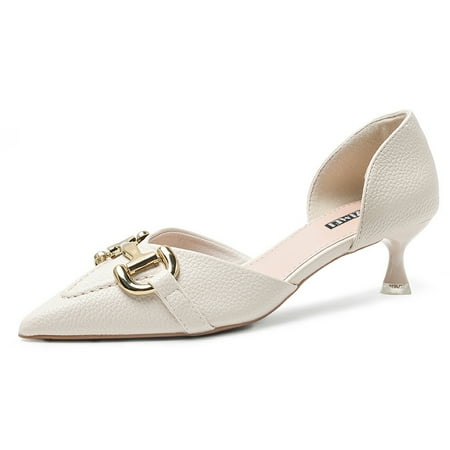 Women‘s Metal Chain Decor D‘Orsay Mid Heels Pointed Toe Solid Color Slip-on Shoes Fashionable Pumps
Women‘s Metal Chain Decor D‘Orsay Mid Heels Pointed Toe Solid Color Slip-on Shoes Fashionable Pumps