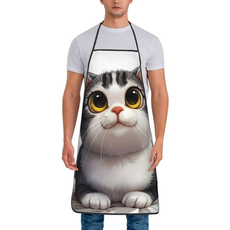 Zeuib Cute Cartoon Kitten Print Unisex Waterproof Aprons Cooking Aprons for Kitchen Gardening and Salon Water & Oil Resistant 
Zeuib Cute Cartoon Kitten Print Unisex Waterproof Aprons Cooking Aprons for Kitchen Gardening and Salon Water & Oil Resistant