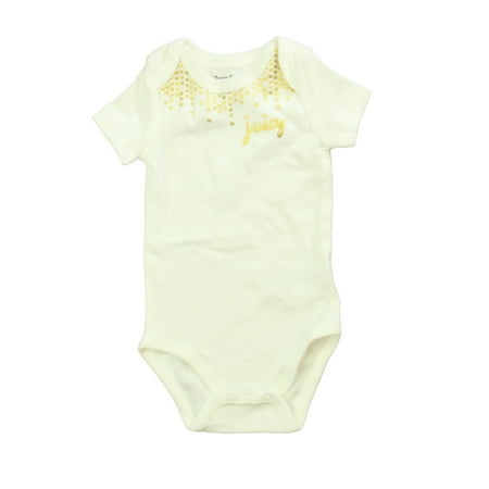 Pre-owned Juicy Couture Girls White | Gold Onesie size: 3-6 Months