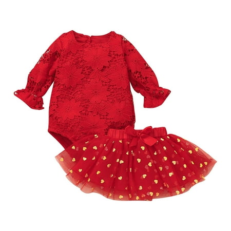 ZHUASHUM Toddler Baby Kids Girls Valentine s Day Lace Romper Tops Tulle Skirts Princess Outfits Set
ZHUASHUM Toddler Baby Kids Girls Valentine s Day Lace Romper Tops Tulle Skirts Princess Outfits Set